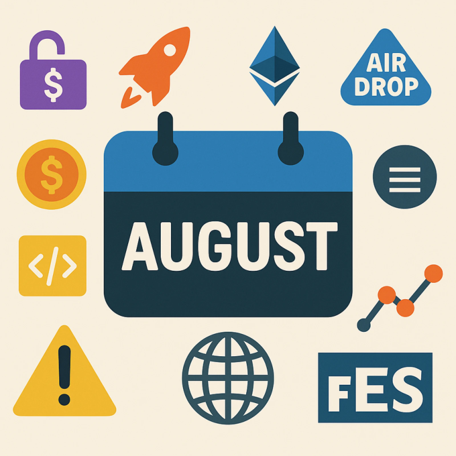 August 2025 Crypto Calendar: Unlocks, Launches, Airdrops & Global Signals