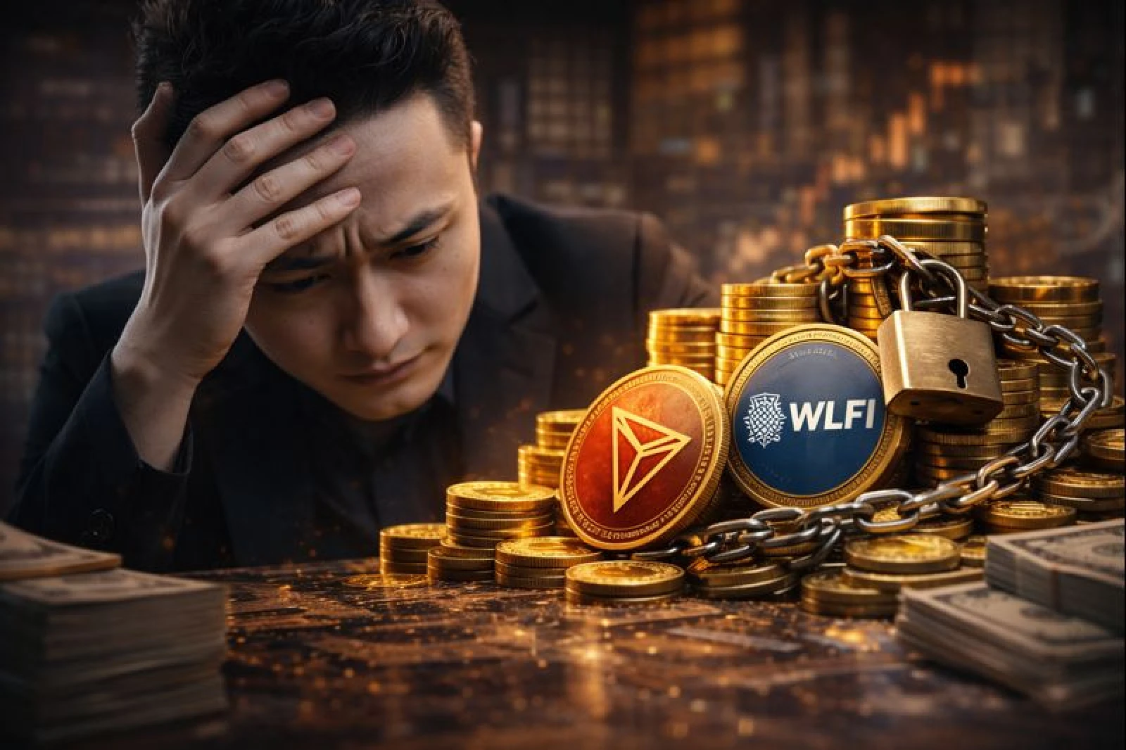 Justin Sun’s WLFI Fallout: Tron Founder Loses $60 Million as Tokens Remain Locked